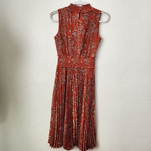 Nanette Lepore Picante High Neck Pleated Sleeveless Dress Sz.4
